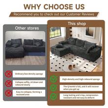 VerdeCore 106" Modular L-Shape Chaise Lounge Sofa Premium Corduroy Cloud Velvet No Assembly Required Convertible Loveseat Sofa Bed Deep Seat Comfort Living Room Bedroom Apartment Hotel[2 Package Shipping] - 淺灰色 - 查看 9