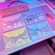 4入組 Sanrio Kuromi、Cinnamoroll、Pompompurin、My Melody 耐用文件收納袋，按扣封口設計，加厚塑膠材質，適合辦公室、學校、居家與收納，桌面文件儲存，便攜外觀，安全按扣 - 彩色 - 查看 4