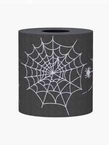 3 Rolls Black Spider Web Pattern Toilet Paper, Fun Creative Themed Toilet Paper, Bathroom Decor, Unique Gift, Prank Gift Idea, Daily Humor, Party Decoration - Multicolor - View 11