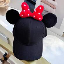 Casquette de baseball pour femme Disney 3D à oreilles rondes, nœud à pois, 2 couleurs, visière incurvée, chapeau de soleil, pour extérieur, parc d'attractions, voyage, photo, vacances, fête, style décontracté polyvalent, mode douce rétro, chapeau de style décontracté polyvalent pour adulte - casquette de baseball - Voir 13