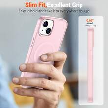 Translucent Matte Magnetic Phone Case Compatible With IPhone 13 14 15, Anti-Drop Anti-Scratch Hard Shell For IPhone 16 Pro Max 17 Pro Max 16e 17e 12 11 - Pink - View 6