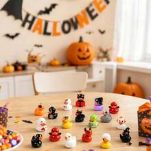 200/100/60/40/20/10pcs Halloween Mini Resin Duck Figurines, Cute Little Duck Statues Bulk Set, Suitable For Office Desk, Tiered Tray Decor, Halloween Party Supplies (Random Style) - Multicolor - View 6