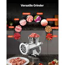 Picadora de Carne Manual de Acero Inoxidable 304 con Manivela y Abrazadera de Acero para Mesa Máquina para Moler Carne con Placa de Corte y Tubo Ideal para Carne de Res, Cocina, Restaurante - Acero inoxidable 304 - Ver 6