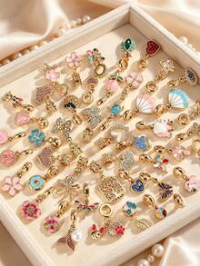 Random Charms Various Themes Beads Pendant For DIY Bracelet Rhinestone Design - Animals/Plants/Flowers/Pets/Sports/Cartoon/Ocean/Family/Stars/Sun - Multicolor - View 6