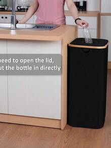 Coletor de Garrafas Dobrável de Nylon Oxford para Uso Interno, Lixeira de Reciclagem com Supressão de Odor, Capacidade de 100L, Resistente a Rasgos e Lavável, Pode Coletar Cerca de 35 Garrafas, Ideal para Uso Doméstico, Coletor de Garrafas com Design Aberto - Multicolorido - Visão 3