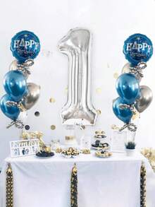 32 Inch Silver Number Foil Balloon, Large Standing Mylar Number Balloon For Birthday Party Decor, Anniversary, Store Opening - 32-inch Silver Number Balloon - View 2
