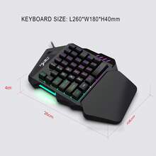 HXSJ Bàn phím chơi game một tay màng 35 phím màu sắc, nhỏ gọn & di động, kèm giá đỡ điện thoại từ nhà sản xuất - Xem 5