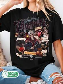 Vorsicht, Vampir – T-Shirt, lustiges T-Shirt für Fans des Spiels Astarion, Kleidung mit dunklem Humor im Astarion-Stil, Spiel der Hochelfen.. - Schwarz - Übersicht 1