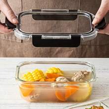 1pc Glass Lunch Box Set, Microwave Bowl, Lunch Container, Fresh-Keeping & Heat-Insulating Bento Box, Freezer , Dishwasher , Leak-Proof Food Container, Home Kitchen Supplies, Kitchen Accessories - Multicolor - View 8