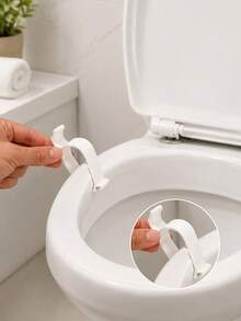 Set Of1/ 2 Toilet Seat Retainers. Ideal For Loose Or Unstable Toilet Seats That Have Shifted Out Of Place, These Retainers Make It Easy To Realign The Seat And Prevent It From Moving, Making Them A Handy Helper In The Bathroom - Multicolor - View 3