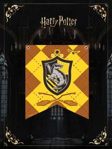1pc Harry Potter Geometric Badge Banner Flag, And Four House Badge Banner Flag With Tassels, Birthday Party Decoration, Magic World Wall Decor, Suitable For Party Decoration, Holiday Decoration, Scene Arrangement Supplies, Home Office [Official Licensed] - Multicolor - View 11