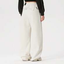 Adidas Three-Stripe Dancing Series Banana Pants Twisted Knit Glitter Long Pants For Women - Off White - View 4