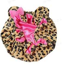 1pc New Leopard Print Plush 3D Cat Ear Headband With Bow, Quick-Dry Hair Cap, Sleep Cap For Women And Men - Multicolor - View 5