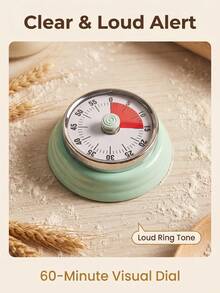 Mechanical Kitchen Timer With Clear Scale Dial, Round Wind-Up Timing Tool, Multiple Soft Color Options, Manual Timing Device Suitable For Cooking, Baking, Studying, Sports Time Reminder, Home Timing Gadget - Multicolor - View 2