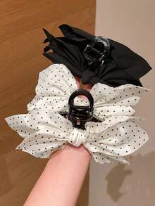 2件組女款時尚純色、波點與腰果印花蝴蝶結髮夾，適合日常與休閒後腦盤髮，度假及各種節日拍照，波西米亞風，四季可穿戴，送女友的髮飾禮物，日常通勤、約會使用，青春洋溢，滿足日常穿搭需求，海邊度假，輕鬆打造，實用單品！ - 彩色 - 查看 3