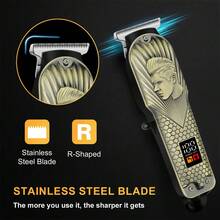 HIENA 5-In-1 Men's Hair Clipper Grooming Set, Cordless Electric Hair Clipper, Shaver, Nose Trimmer, Beard Trimmer, Professional Hair Clipper With Guide Combs, Hair Cutting Cape, Men's Gift Set - View 4