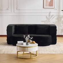 Large Multifunctional Sofa Bed Frame, Black - Black 2 Seat - View 1