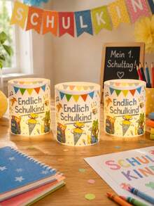 6/12pcs Back To School Lampshade Decor, Desktop Ornament, School Desk Decoration, DIY Candle Holder, Party Backdrop Decoration, Candle Stand, Tabletop Decor, Party Gift, Baby Shower Decoration, Back To School Decoration - Multicolor - View 7