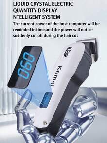 Kemei KM-232 Portable Electric Hair Clipper Wireless Hair Trimmer Adjustable Cutting Angle Suitable For Men USB Rechargeable Daily Home Or Barbershop Use Precise T-Shaped Blade Small Hair Clipper Travel Essential - White - View 6