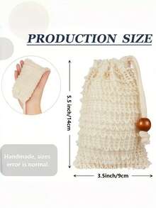 30/10/5pcs Natural Beaded Foam Exfoliating Soap Bag, Dual-Use For Wet And Dry, Reusable, Suitable For All Skin Types, Formaldehyde-Free, Light Beige, For Shower, Bath And Skincare Routine, Minimalist Drawstring Sealed Bathroom Accessory - View 6