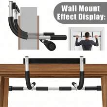 DDCAQIOUA No-Drill Doorframe Chin-Up Bar, Multi-Grip Chin-Up Bar, Scratch-Resistant U-Shaped Structure, Home Gym Equipment For Renters, Small Apartments, Industrial Design, Black, Rustproof - Black - View 4