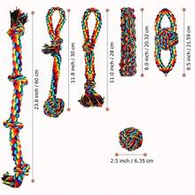 6pcs Durable Knotted Dog Rope Toys - Dog Chew Toys, Suitable For Fun Chewing, Puppy Teething Toys, Interactive Rope Toys - Multicolor - View 9