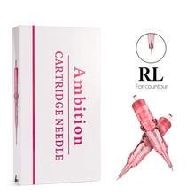 AMBITION 20pcs Disposable Tattoo Cartridge Needles 0.25mm 0.3mm 0.35mm RL Series For Tattoo Machine Eyebrow Eyeliner Permanent Makeup - Baby Pink - View 15