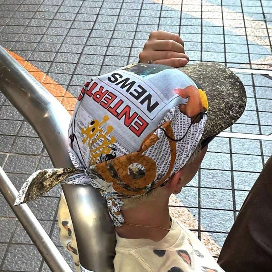 1pc New Style Unisex Spring/Summer Outdoor Curved Brim Hip Hop Headwrap Hat, Skateboard Style Printed Baseball Cap - Multicolor - View 1