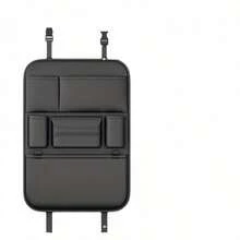 Organizer Jok Mobil Kulit Sintetis dengan Tas Penyimpanan Multi-Kompartemen untuk Jok Belakang, Tambahan Jok Belakang Universal dan Organizer Gadget untuk Berbagai Model Mobil, Solusi Penyimpanan Aksesori Interior Mobil - Hitam - View 4