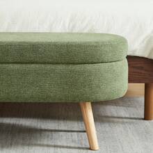 Storage Bench With Storage Space, Beige Color, Ideal For Bedroom Or Hallway - 綠色 - 查看 11