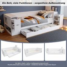 Sofa Bed Frame 90 X 200 Cm - Multi-Functional With Storage Space - White - View 8