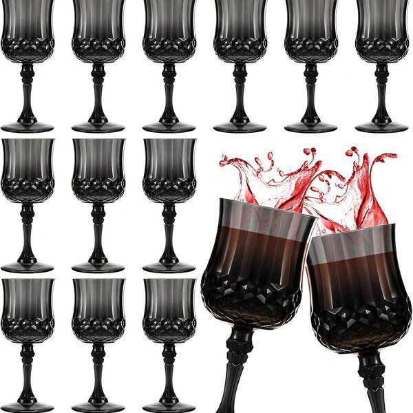 1/3/6/12 buah Gelas Akrilik Berbentuk Berlian Bergaya Vintage, Cocok untuk Pernikahan, Makan Malam di Luar Ruangan, Hari Valentine. Gelas Jus. Pesta, Pernikahan, Pesta Ulang Tahun, Gelas Sampanye Vintage yang Dapat Digunakan Kembali, Hari Valentine, Halloween