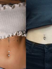 4pcs Small Belly Button Rings 14G 316L Steel Belly Piercing For Women Navel Rings Hypoallergenic Eyebrow Lip Daith Rook Piercing Jewelry 8-18MM - Small Belly Piercing Ring - View 3