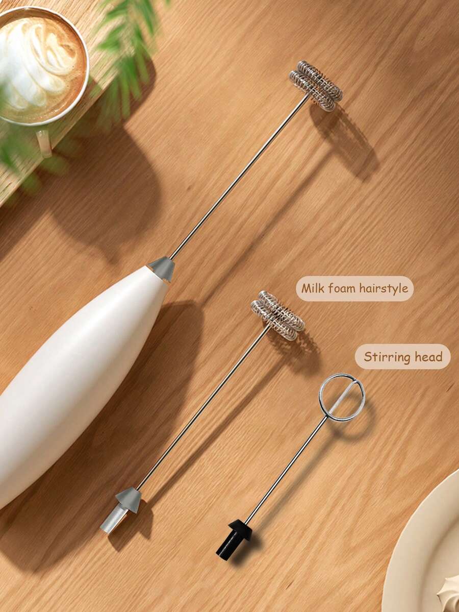 [Powerful Milk Frother] Electric Milk Frother - 1pc Battery Operated Portable Cappuccino And Coffee Mixer, Suitable For Kitchen Supplies - Multicolor - View 1
