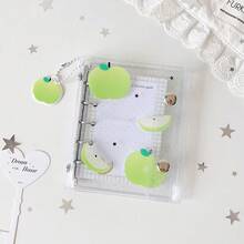 1pc Mini Photo Card Album With Fruit Bead Pendant, Transparent Polka Dot Cover, Replaceable Pages Idol Card Storage Binder, Student Star Card Collection Book, Strawberry Tomato Green Apple Pattern, Back To School,Card Holder - Photo Album - View 12