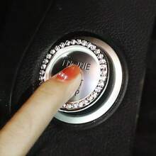 Stiker Cincin Start Mesin Kristal Berkilau, Penutup/Stiker Tombol Dekoratif, Cincin Berkilau untuk Tombol Pengapian, Aksesori Interior Mobil yang Cerah - A - View 7