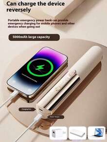 Rizador de Cabello Mini Inalámbrico, Power Bank de Viaje 2 en 1, Plancha Portátil con Pantalla LED & Temperatura Ajustable, Recargable por USB, Herramienta de Peinado Compacta Multicolor para Uso Diario & En Movimiento, Esencial para Regreso a Clases. - Varios modelos - Ver 5