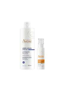 Avene [مجموعة] لوشن ترميمي بعد التعرض للشمس 400 مل + سائل مضاد للشيخوخة SPF50 40 مل - شفاف - مشاهدة 1