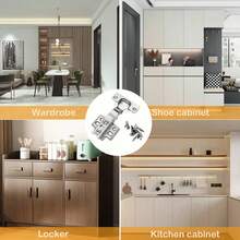 4/10pcs Cabinet Straight Hinge, Wardrobe Soft Close Hinge, Cold Rolled Steel Cabinet Door Hinge, Straight Arm Soft Close Hinge - Multi-color - View 3