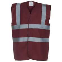 Yoko Unisex Adult Hi-Vis Waistcoat - Maroon - View 2