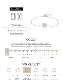 1pc 0.8ct Rectangular Moissanite 925 Sterling Silver Luxury Chain Bracelet For Women, Fine Jewelry - Silver - View 6