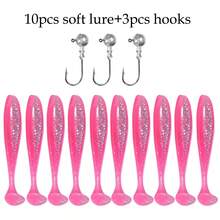 10pcs Soft Lures 7cm T-Tail Worms, 3pcs Lure Hooks 3g 5g 10g Metal Lures, Carp Fishing Lure Tackle Set - T-tail - View 18
