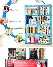 Simple Bookshelf, Student Bookcase, Storage Rack Combination, Reinforced Storage Cabinet, Storage Display Rack, Bookcase - Pink Dots - View 11