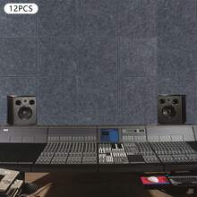 12Pcs High-Density Soundproof Panels, Sound-Insulating Panels, Sound Absorbing - Dark Grey - View 6