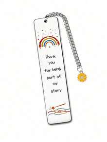 1pc Colorful Stainless Steel Engraved Bookmark, Ideal Graduation Season & Teacher's Day Gift For Teachers, Mentors And Classmates - Multicolor - View 8