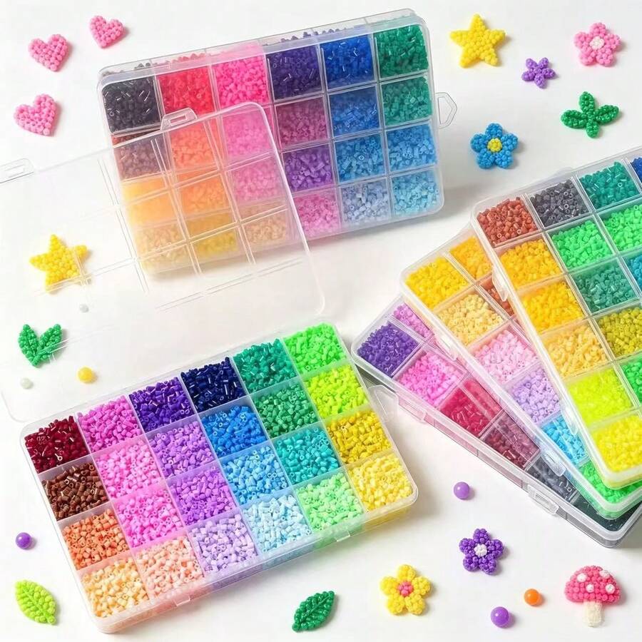 1/3/4/5 Boxes 2.6mm Perler Beads Creative Handmade Kit, DIY Fuse Beads Puzzle Keychain Pendant Making, Suitable For Enthusiasts, Can Create Various Patterns, Birthday, Graduation, Valentine's Day, Party Gifts, Handmade Gifts For Family, Friends, Classmates - Multicolor - View 1