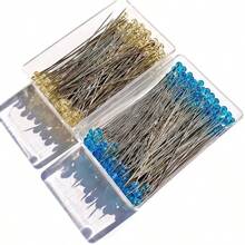 200Pcs Box Light Blue & Yellow Crystal Glass Head Pins - Durable Straight Pins & Quilting Pins, Suitable For DIY Crafts, Sewing And Garment Making - Multicolor - View 11