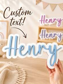 Personalized Name Sign, Customized Wooden Name Plate, Decorative Wall Name Sign, Personalized Room Decor, Customized Door Sign, Home Wall Decor, Handmade Style Name Board, Wedding Party Decor, Personalized Home Gift, Customized Letter Sign - Multicolor - View 3