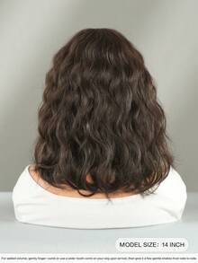 7JHH WIGS 女款 14 吋短波浪棕色假髮，肩長波波頭捲髮，側分瀏海，自然合成耐熱纖維髮，適合日常、Cosplay、派對使用 - 棕色 - 查看 3