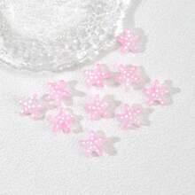 10pcs 14mm Red Heart-Shaped Polka Dot Glass Beads, For Jewelry DIY Bracelet Necklace Accessories - Multicolor - View 13